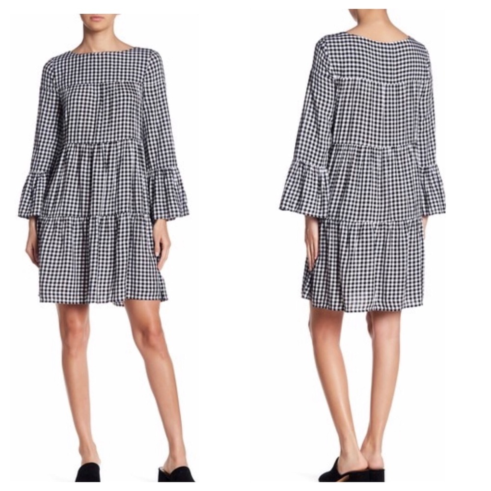 Beachlunchlounge-Gianna Gingham Bell Sleeve In SP